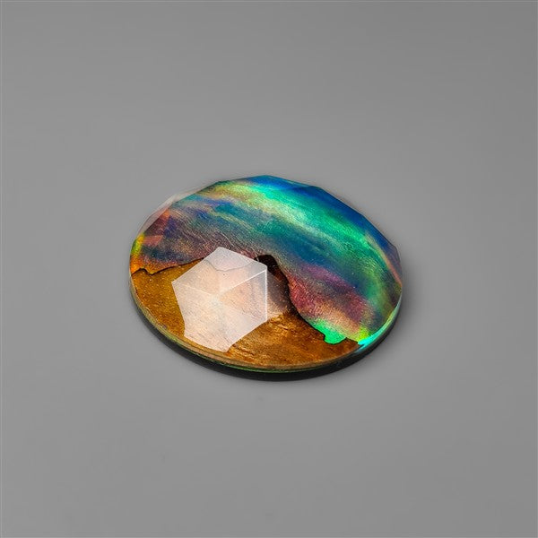 Mountain Inlay Rose Cut Aurora Opal Doublet