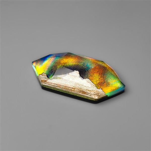 Mountain Inlay Rose Cut Aurora Opal Doublet