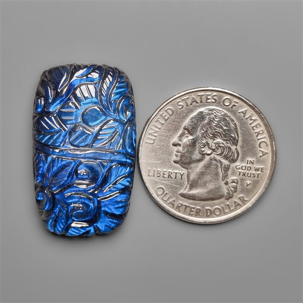 Blue Labradorite Mughal Carving
