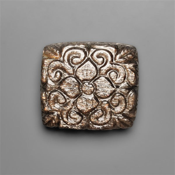 Black Sunstone Cats Eye Mughal Carving