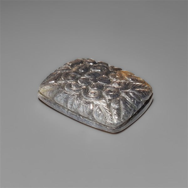 Black Sunstone Cats Eye Mughal Carving