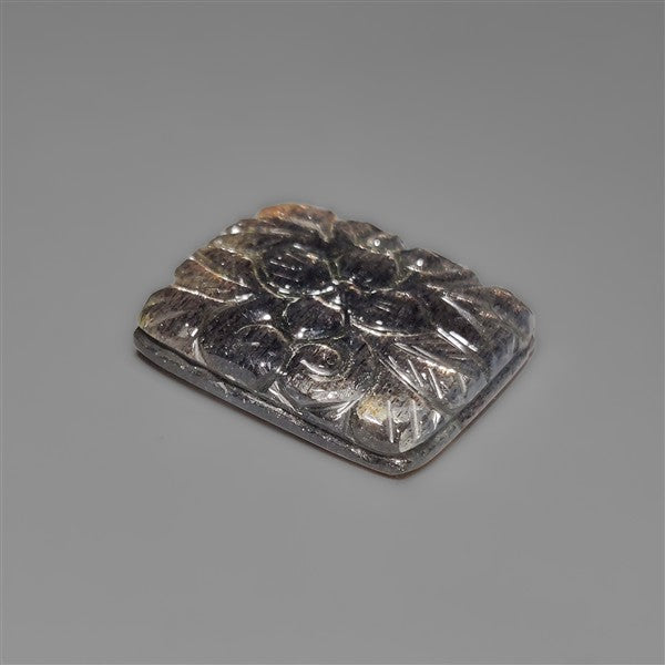 Black Sunstone Cats Eye Mughal Carving