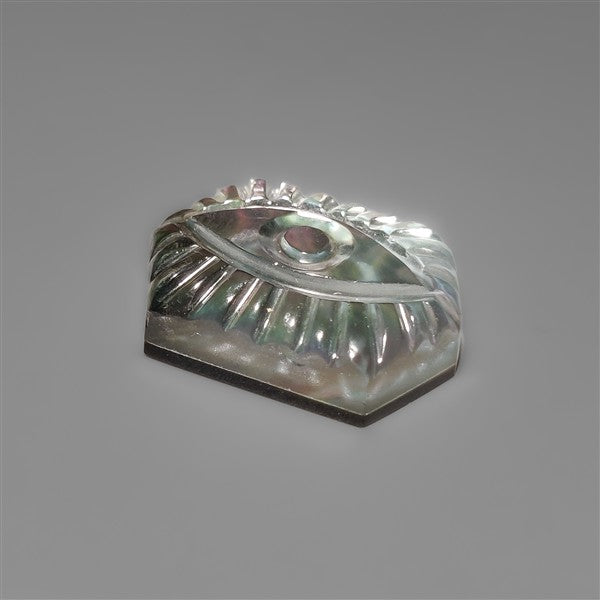 Himalayan Quartz With Mother Of Pearl Evil Eye Carving Doublet
