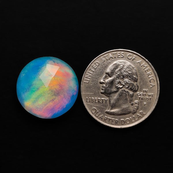 Rose Cut Aurora Opal Doublet
