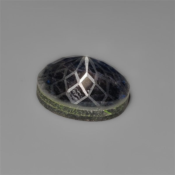 Blue Labradorite Doublet Precision Cut Laser Carving