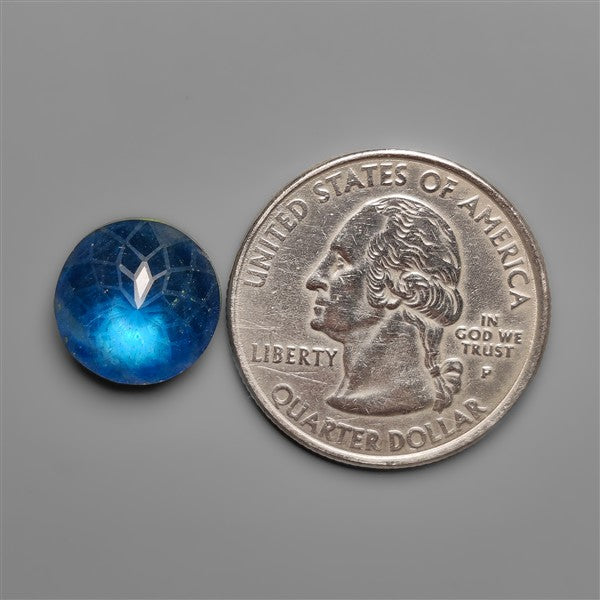 Blue Labradorite Doublet Precision Cut Laser Carving