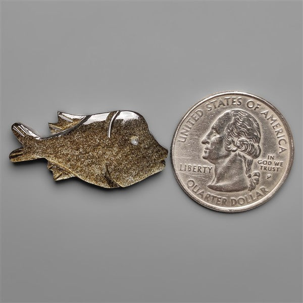 Silversheen Obsidian Goldfish Carving