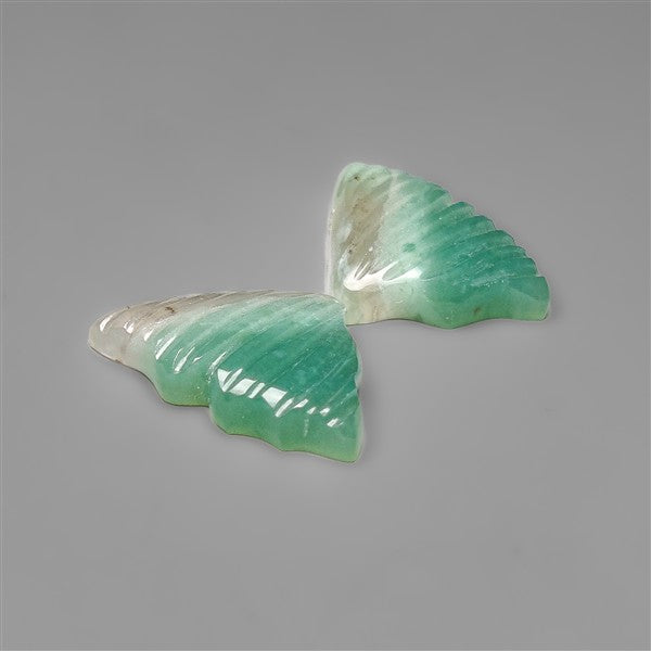 Green Aventurine Butterfly Wings Carving Pair