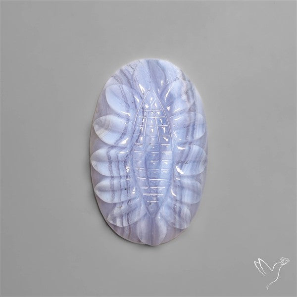 Blue Lace Agate Mughal Carving