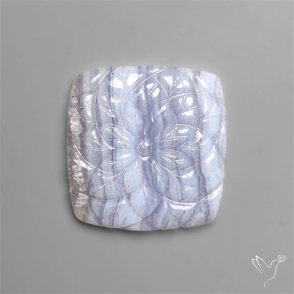 Blue Lace Agate Mughal Carving