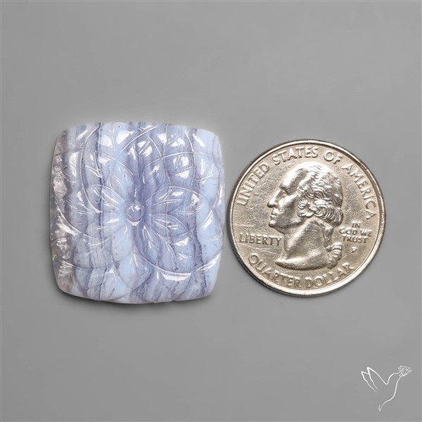 Blue Lace Agate Mughal Carving