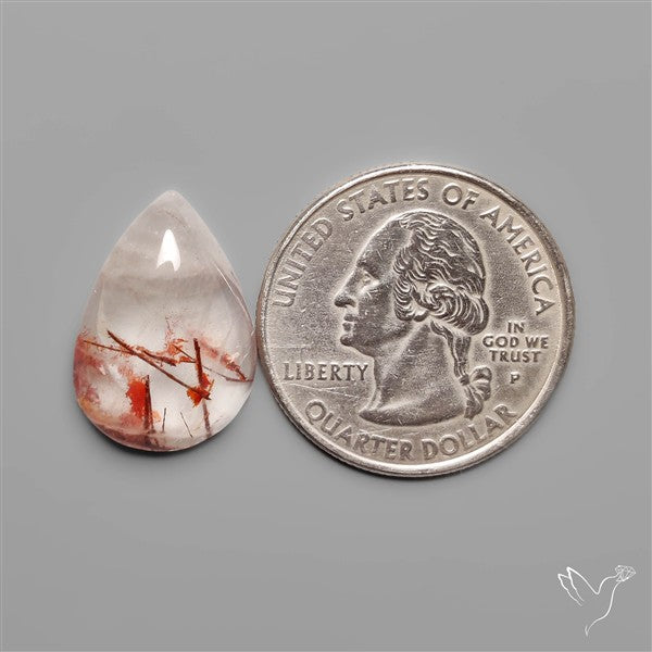Rare Iron Stained Quartz Cabochon