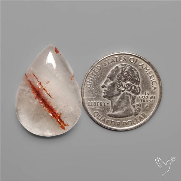 Rare Iron Stained Quartz Cabochon