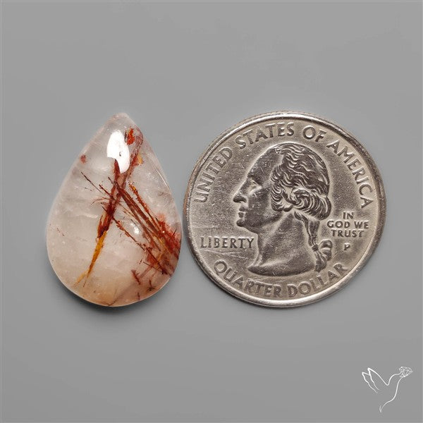 Rare Iron Stained Quartz Cabochon