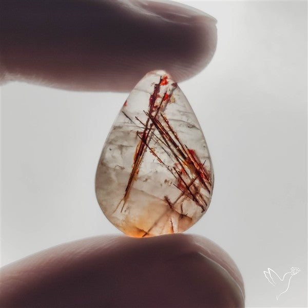 Rare Iron Stained Quartz Cabochon