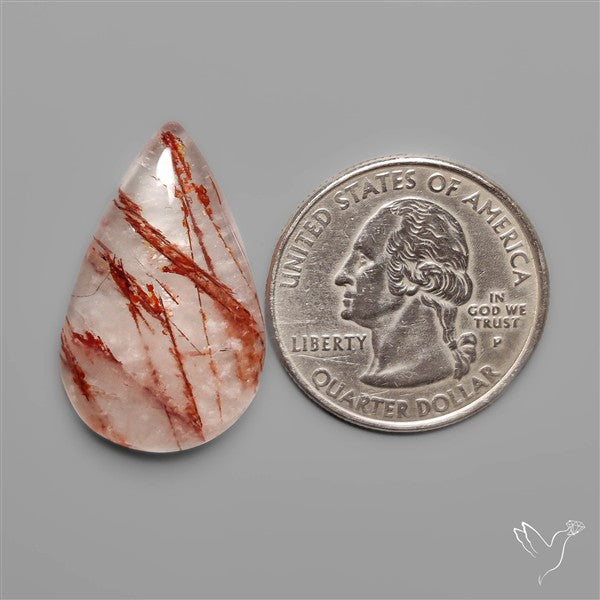 Rare Iron Stained Quartz Cabochon