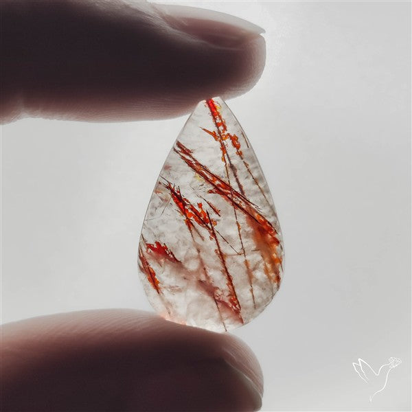 Rare Iron Stained Quartz Cabochon