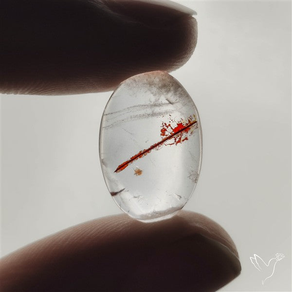 Rare Iron Stained Quartz Cabochon