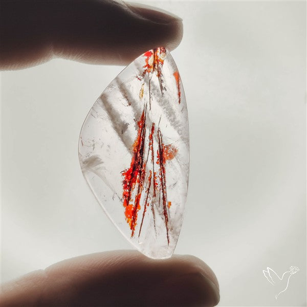 Rare Iron Stained Quartz Cabochon
