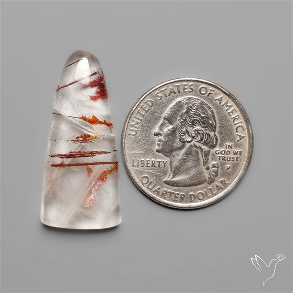 Rare Iron Stained Quartz Cabochon