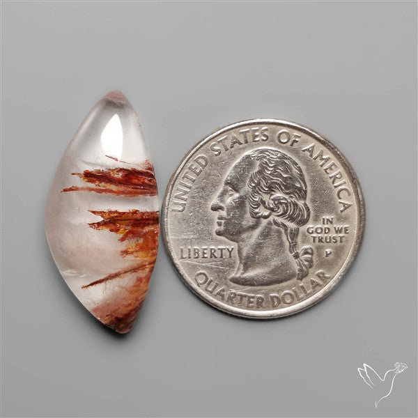 Rare Iron Stained Quartz Cabochon