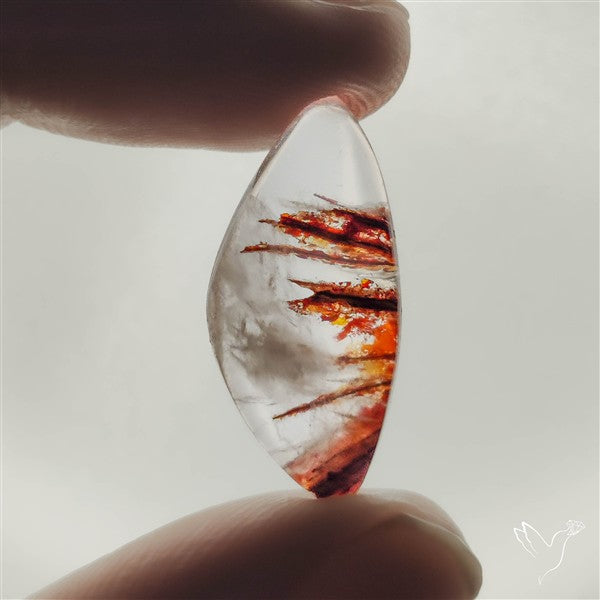 Rare Iron Stained Quartz Cabochon