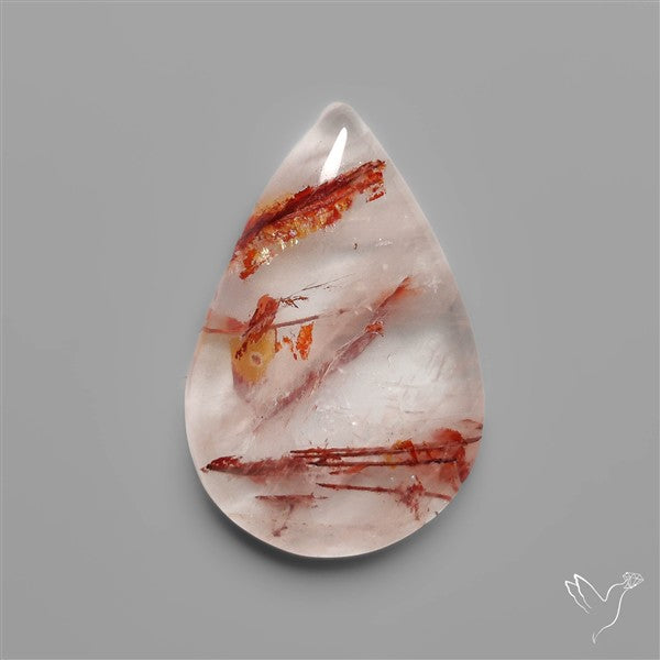 Rare Iron Stained Quartz Cabochon