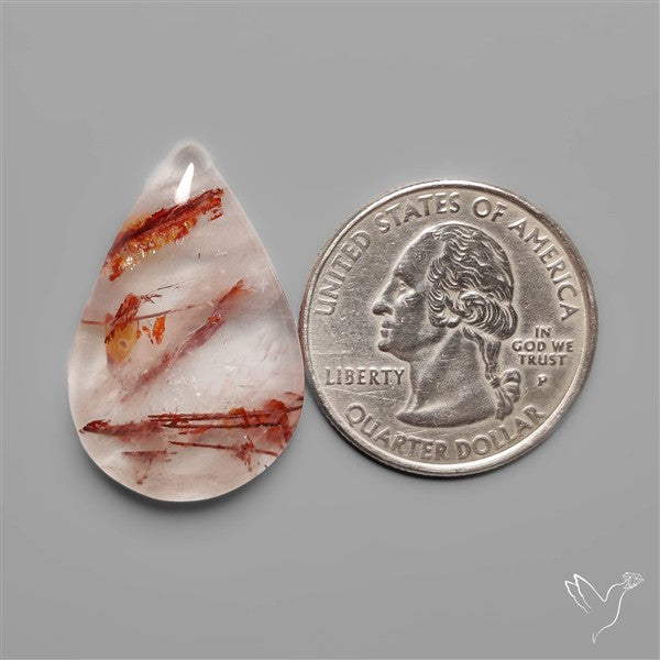 Rare Iron Stained Quartz Cabochon