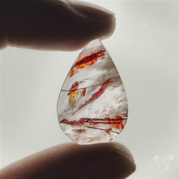 Rare Iron Stained Quartz Cabochon