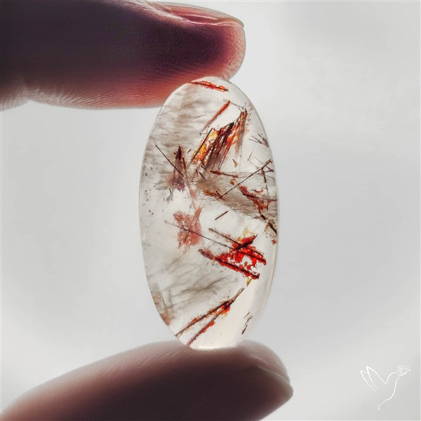 Rare Iron Stained Quartz Cabochon