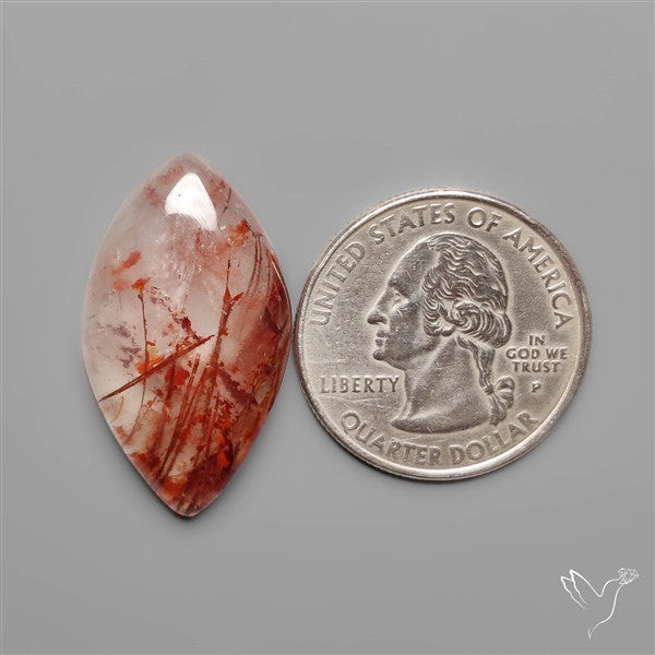 Rare Iron Stained Quartz Cabochon