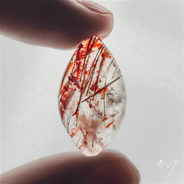 Rare Iron Stained Quartz Cabochon