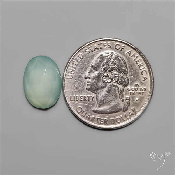 Rose Cut Aqua Chalcedony