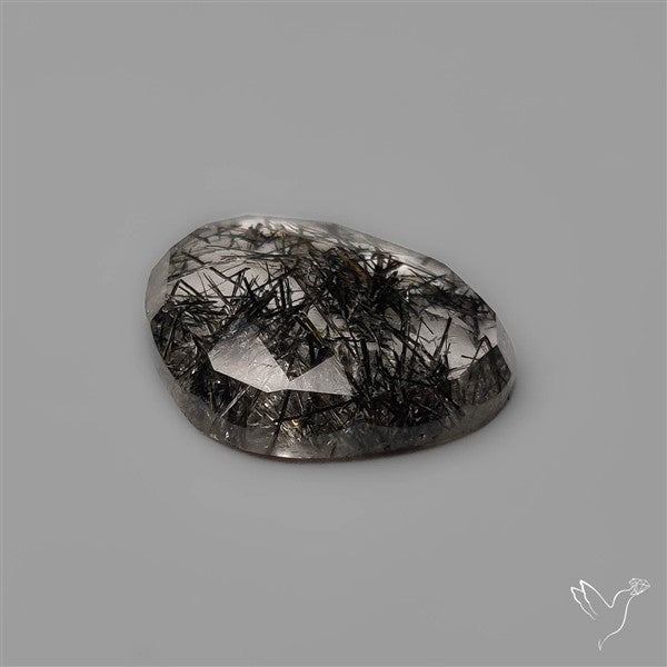 Rose Cut Black Rutile Quartz from Sri Lanka
