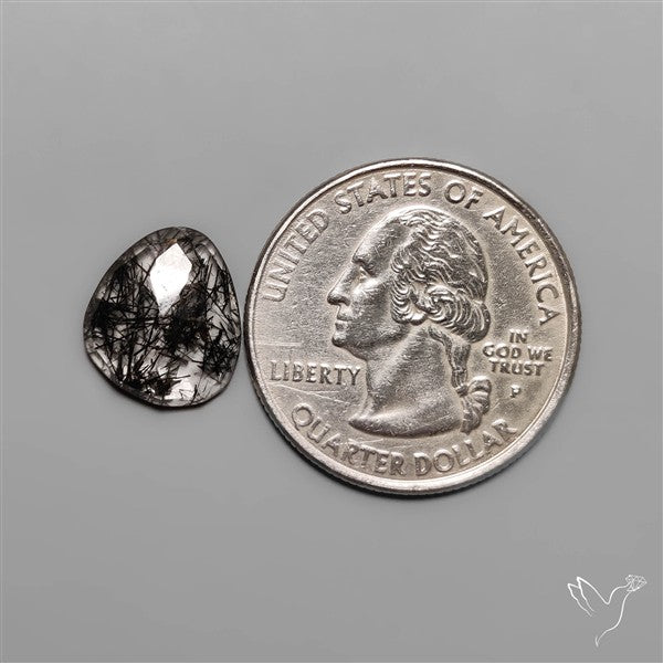 Rose Cut Black Rutile Quartz from Sri Lanka