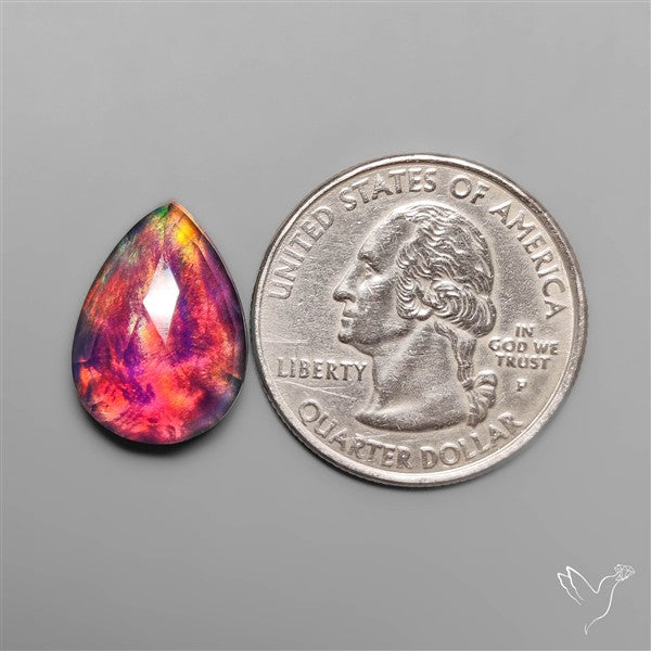 Rose Cut Aurora Opal Doublet