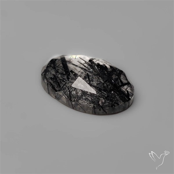 Rose Cut Black Tourmalinated Quartz