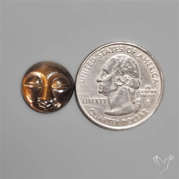 Black Sunstone Moonface Carving