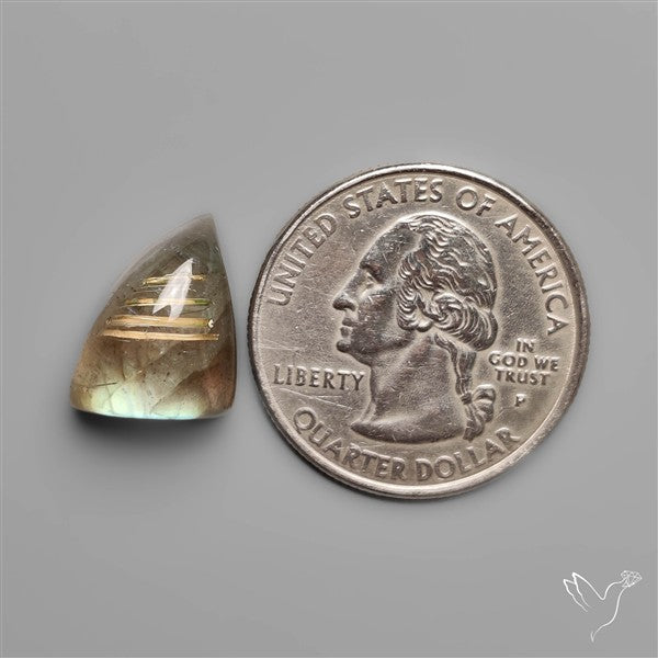 Golden Rutilated Quartz and Labradorite Doublet