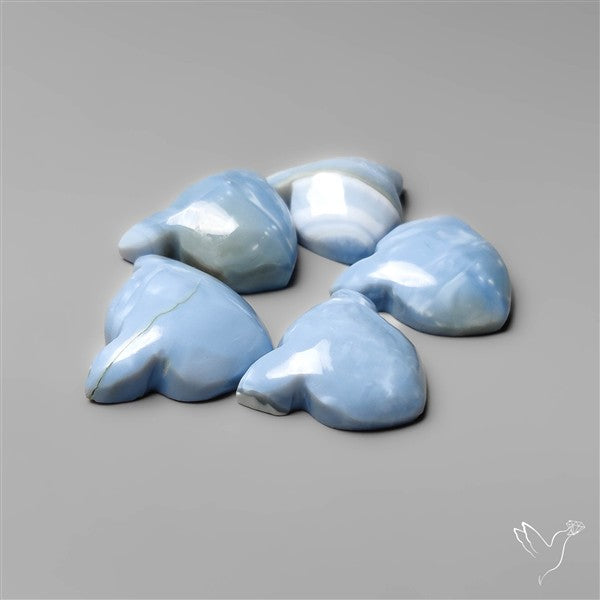 Blue Opal Cat Face Carvings Lot