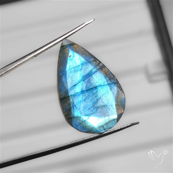 Faceted Blue Labradorite Cabochon
