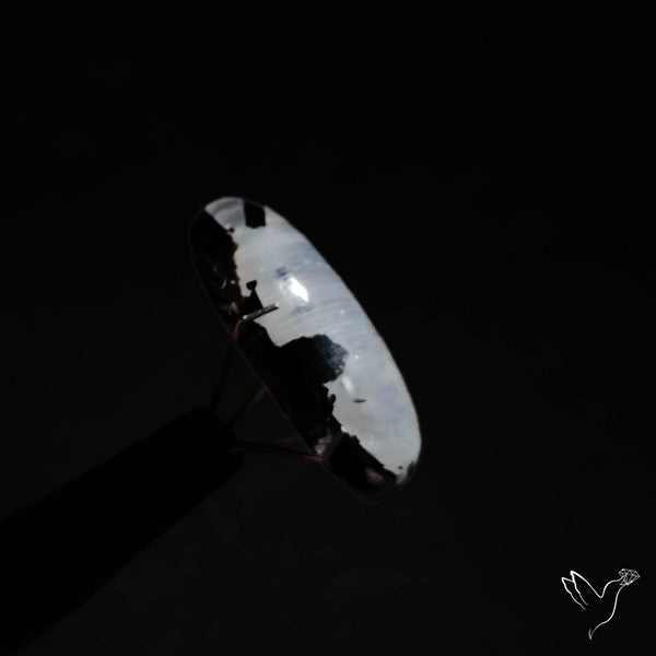 Rainbow Moonstone With Black Tourmaline Inclusions