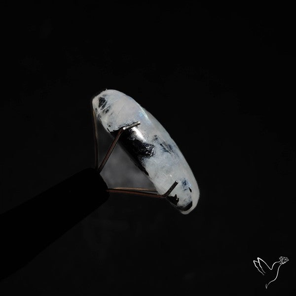 Rainbow Moonstone With Black Tourmaline Inclusions