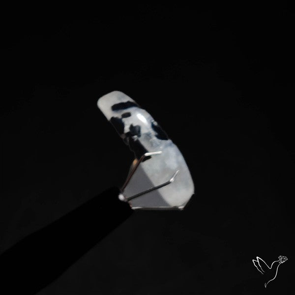 Rainbow Moonstone With Black Tourmaline Inclusions