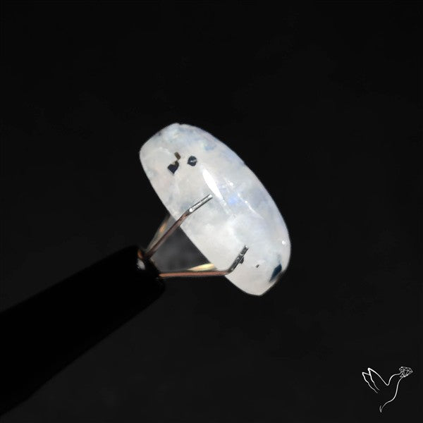 Rainbow Moonstone With Black Tourmaline Inclusions