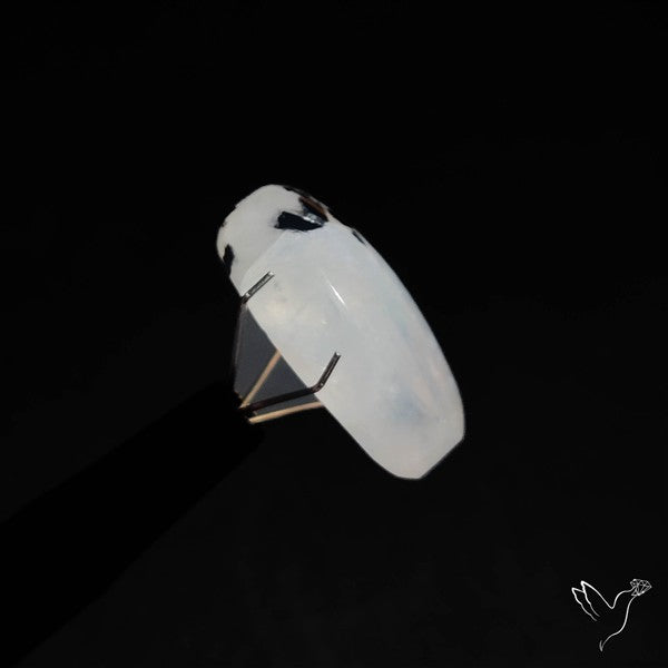 Rainbow Moonstone With Black Tourmaline Inclusions