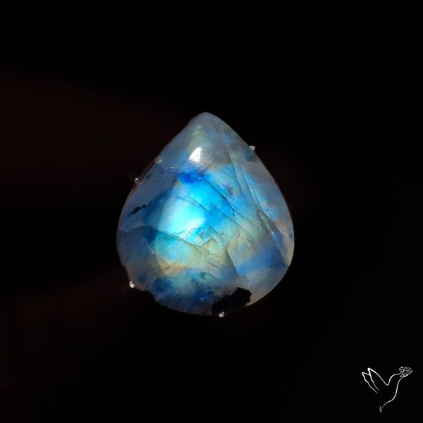 Rainbow Moonstone With Black Tourmaline Inclusions