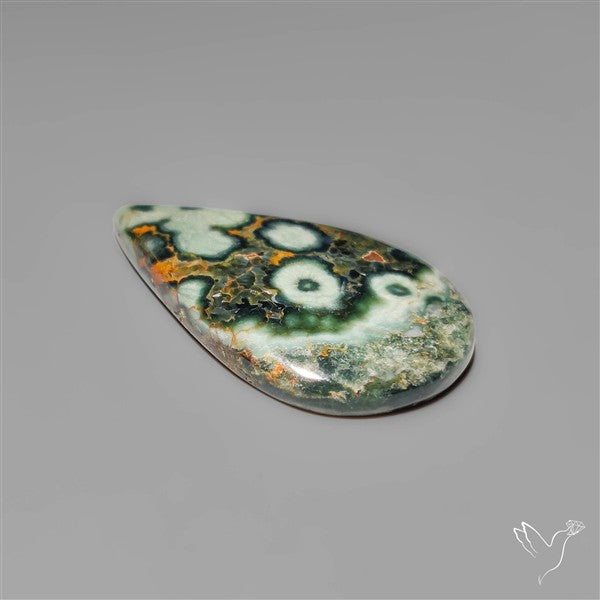 Orbicular Green Ocean Jasper Cabochon