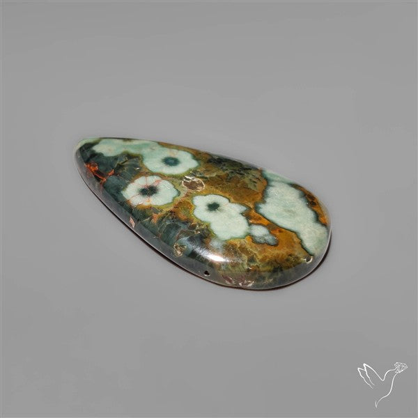 Orbicular Green Ocean Jasper Cabochon