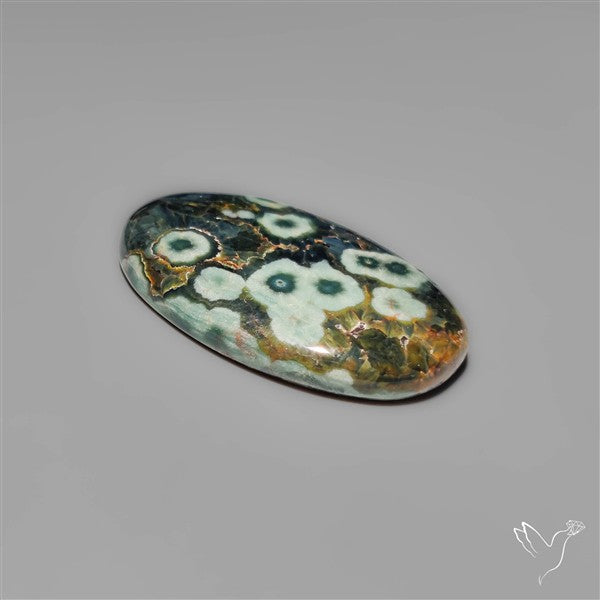 Orbicular Green Ocean Jasper Cabochon